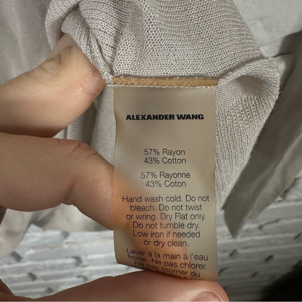 T by Alexander Wang Long Sleeve Lightweight Cotton Blend Top Size Small - Picture 4 of 8